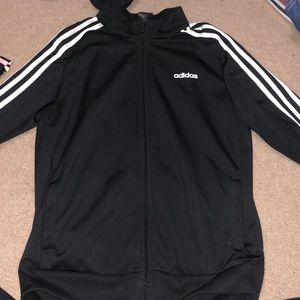 adidas black zipup L